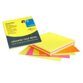   Öntapadós jegyzettömb Info Notes 75x75 mm 100 lapos neon mix (5654-39-pk1-b)