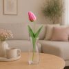 Tulipán dekorációs művirág szál 50cm, pink színű