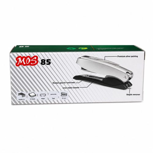 MOS 85 teljes fém tűzőgép No.10 kapcsokhoz, 16 lapos, ezüst