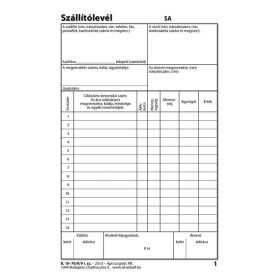 Szállítólevél 25x3 lapos A5  B.10-70/A/V Standard