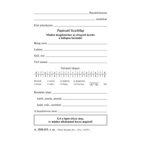 Fogászati kezelőlap 85x135 mm A.3510-153