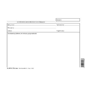 Gyógykezelési lap A/5 fekvő A.3510-170