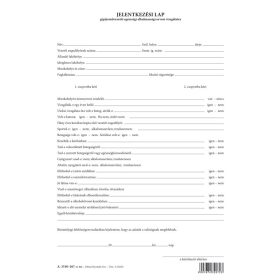   Jelentkezési lap gépjárművezetői egészségi alkalmassági orvosi vizsgálatra szabadlap A/4 álló A.3510-267