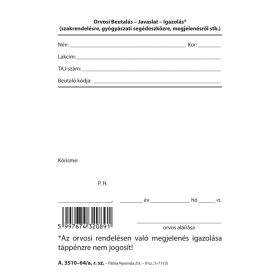 Szakbeutaló szabadlap A/6 álló A.3510-64/A