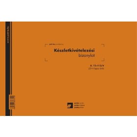   Készletkivételezési bizonylat 13 tételes 25x4 lapos tömb A/4 fekvő B.12-113/V