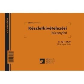   Készletkivételezési bizonylat 8 tételes 25x4 lapos tömb A/5 fekvő B.12-114/V