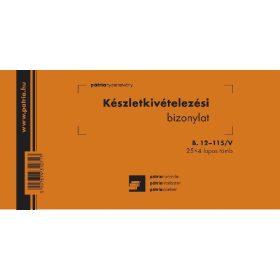   Készletkivételezési bizonylat 2 tételes 25x4 lapos tömb 203x102 mm B.12-115/V