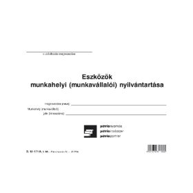   Eszközök munkahelyi nyilvántartása 67 tételes A/5 fekvő B.12-171/A