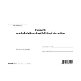   Eszközök munkahelyi nyilvántartása 123 tételes A/5 fekvő B.12-172/A