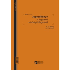   Jegyzőkönyv a fogyasztói minőségi kifogásáról 25x3 lapos tömb A/4 álló B.13-233/2014