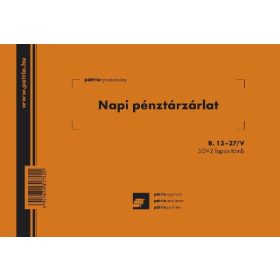Napi pénztárzárlat 50x2 lapos tömb A/5 fekvő B.13-27/V
