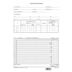 Szabadságnyilvántartás szabadlap A/4 álló B.18-48