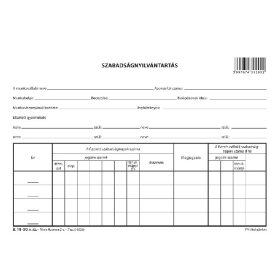 Szabadságnyilvántartás A/5 fekvő B.18-50