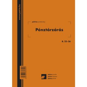 Pénztárzárás 25x2+2 lapos tömb A/5 álló B.22-26/V