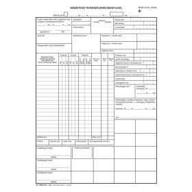   Nemzetközi tehergépjármű menetlevél szabadlap A/4 álló B.7300-237