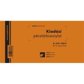 Kiadási Pénztárbizonylat B.SZ.NY.318-103/V Pátria