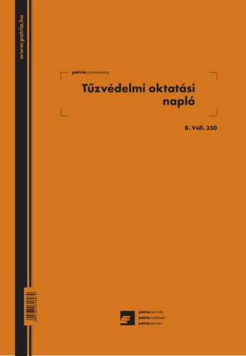 Tűzvédelmi oktatási napló 24 lapos füzet A/4 álló B.VALL.350