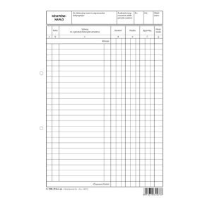 Készpénznapló szabadlap A/4 álló C.318-31/A