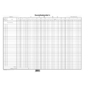 Rovatelszámolási ív 2 lapos garn. A/3 fekvő C.318-36