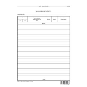 Gyógyszernyilvántartás szabadlap A/4 álló C.3212-24