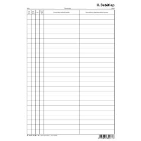 II.sz.betétlap szabadlap A/4 álló C.3341-31/II