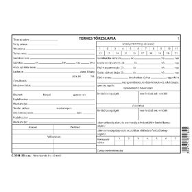 Terhes törzslap 6 lapos füzet A/5 fekvő C.3341-38