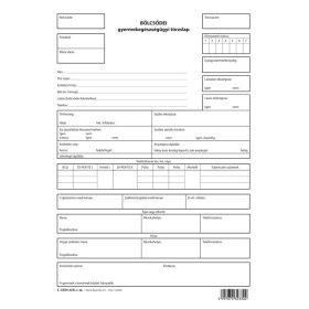   Bölcsődei gyermekegészségügyi törzslap 5 lapos garnitúra C.3354-6/A