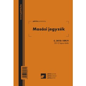 Mosási jegyzék 50x2 lapos tömb A/5 álló C.3410-109/V