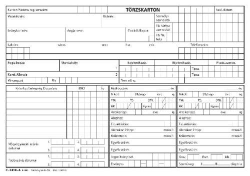 Törzskarton szabadlap A/5 fekvő C.3410-4