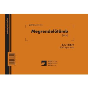 Megrendelő tömb (kicsi) 50x3 lapos A/5 fekvő D.F.13/B/V
