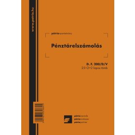   Pénztárelszámolás 25x2+2 lapos tömb A/5 álló D.F.200/D/V