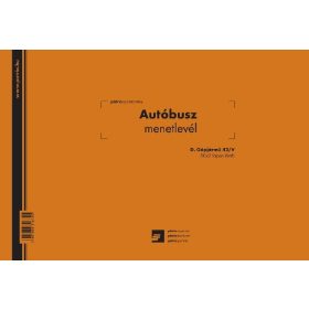   Autóbusz menetlevél 50x2 lapos tömb A/4 fekvő D.GEPJ.42/V (PÁTRIA)