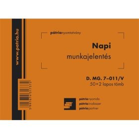 Napi munkajelentés 50x2 lapos tömb A/6 fekvő D.MG.7-011/V