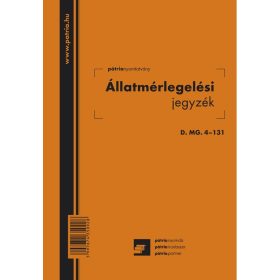   Állatmérlegelési jegy 50 lapos tömb 140x203 mm D.MG.4-131