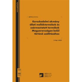   Kereskedelmi okmány állati melléktermékek és származtatott termékek Magyarországon belül történő szállításához 50x3 lapos D.MG.4-30/V
