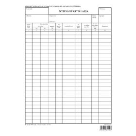   Szigorú számadású nyomtatványok munkahelyi (tételes) nyilvántartó lapja A/4 álló D.SZNY.13-77