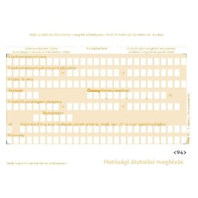 Hatósági átutalási megbízás 3 lapos garn. PFNY.71