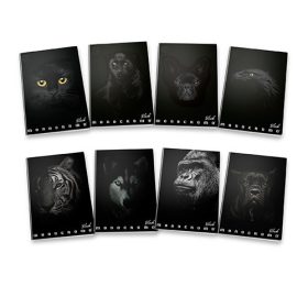 Füzet Pigna A/5 Monocromo Black 42 lapos, kockás