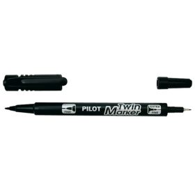   Alkoholos marker, 0,8/2 mm, kétvégű, Pilot Twin fekete (SCA-TM-B-BG)
