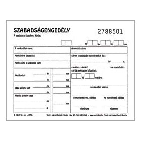Szabadságengedély A/6 50X2 lap B.18-49/V Silverball