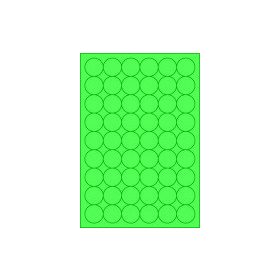  Etikett címke színes kör 30 mm-es átmérő kerek zöld 54 db/ív, 25 ív/csomag