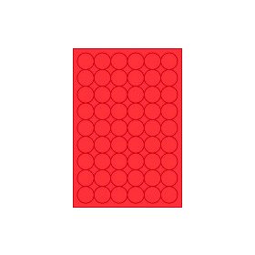   Etikett címke színes kör 30 mm-es átmérő kerek piros 54 db/ív, 25 ív/csomag (raktáron)