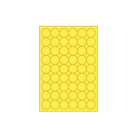   Etikett címke színes kör 30 mm-es átmérő kerek sárga 54 db/ív, 25 ív/csomag 
