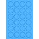 Etikett címke színes kör 40 mm-es átmérő kerek kék 24 db/ív, 25 ív/csomag