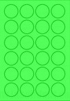 Etikett címke színes kör 40 mm-es átmérő kerek zöld 24 db/ív, 25 ív/csomag