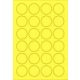 Etikett címke színes kör 40 mm-es átmérő kerek sárga 24 db/ív, 25 ív/csomag (raktáron)