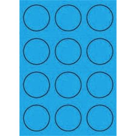   Etikett címke színes kör 60 mm-es átmérő kerek kék 12 db/ív, 25 ív/csomag