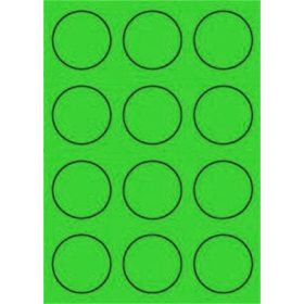  Etikett címke színes kör 60 mm-es átmérő kerek zöld 12 db/ív, 25 ív/csomag (raktáron)
