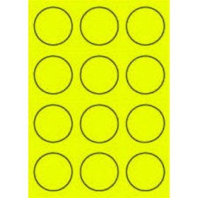   Etikett címke színes kör 60 mm-es átmérő kerek sárga 12 db/ív, 25 ív/csomag (raktáron)
