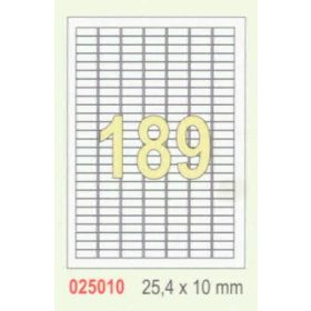   Etikett címke univerzális 25,4x10 mm 189 db/ív, 100 ív/csomag